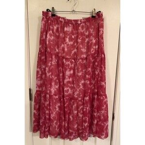 Linea by Louis Dell'Olio - Tie Dye Boho Skirt - Fuchsia Large L